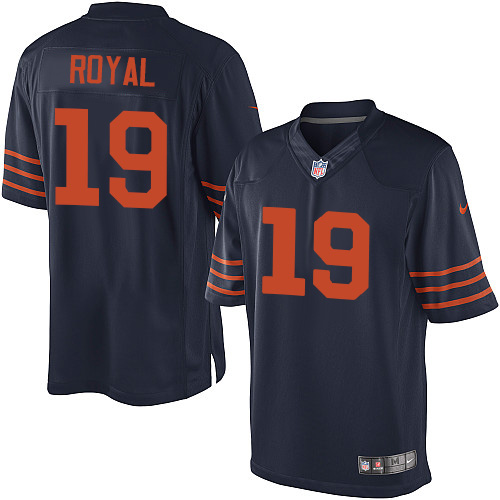 Men's Limited Eddie Royal Nike Jersey Navy Blue Alternate - #19 1940s Throwback NFL Chicago Bears